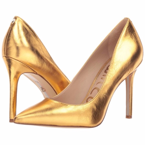 Sam Edelman Shoes - Sam Edelman Gold Pointed Hazel Pump Sz 8